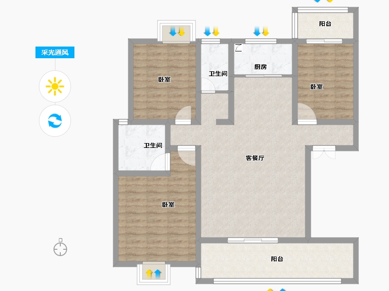 湖北省-孝感市-大悟绣江南-101.00-户型库-采光通风