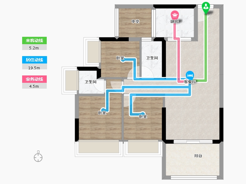 广东省-湛江市-汇泉·盛景名苑-70.50-户型库-动静线