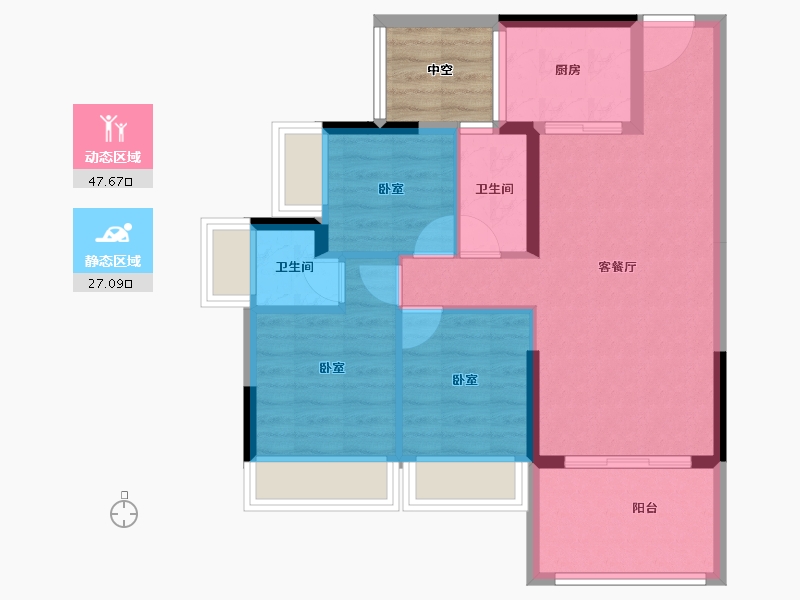 广东省-湛江市-汇泉·盛景名苑-70.50-户型库-动静分区