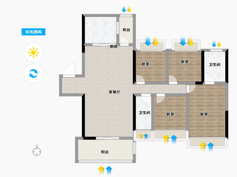 广东省-湛江市-奥园悦时代-119.00-户型库-采光通风