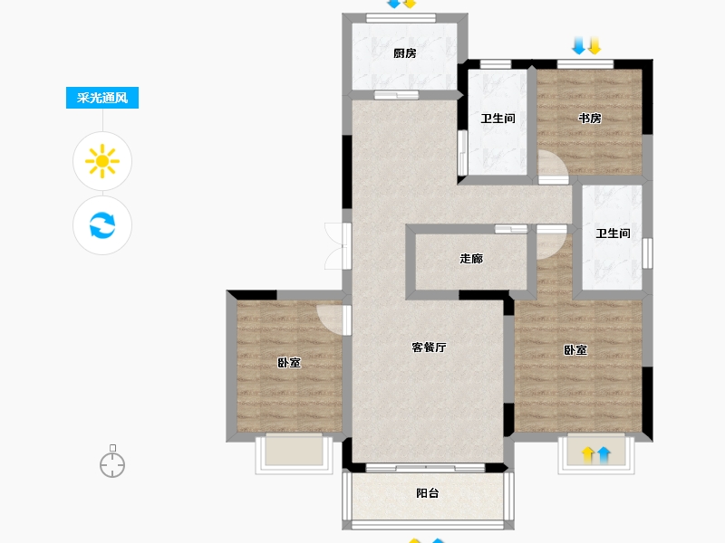 湖南省-常德市-汉寿欢乐城公园世家-87.16-户型库-采光通风