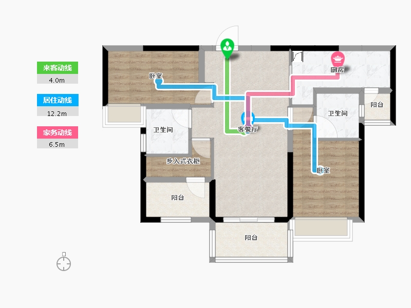 广东省-佛山市-美的观澜府-80.22-户型库-动静线