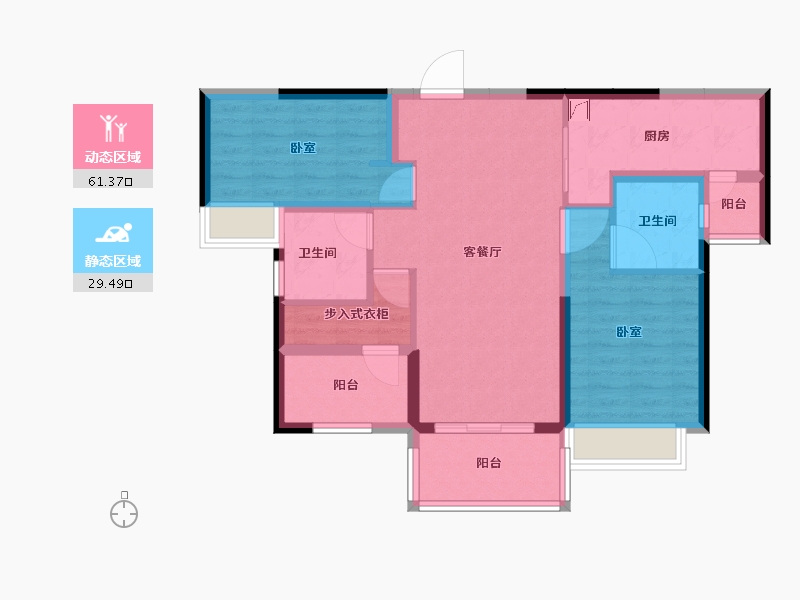 广东省-佛山市-美的观澜府-80.22-户型库-动静分区