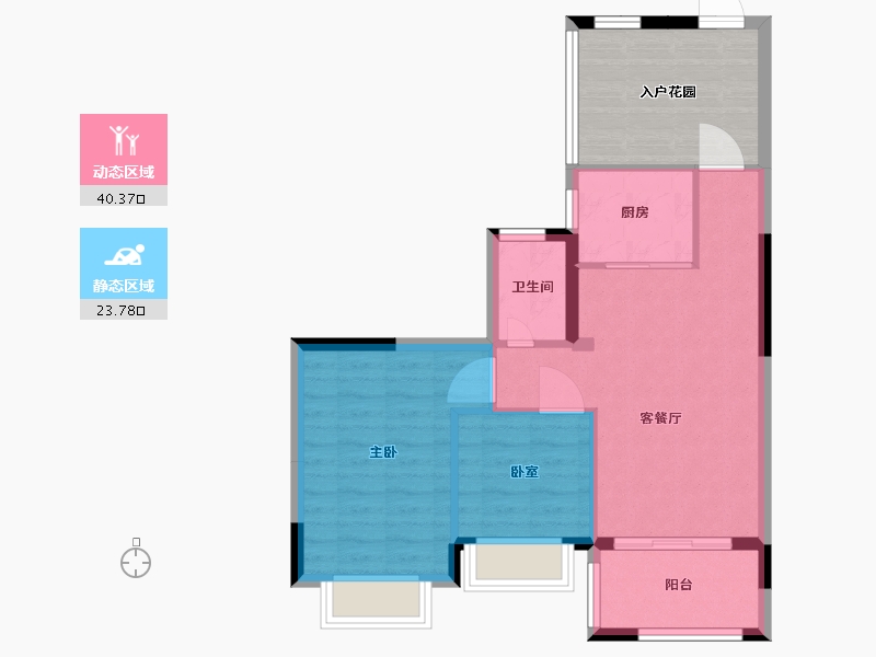 广东省-广州市-翡翠蓝湾璟峰-68.00-户型库-动静分区