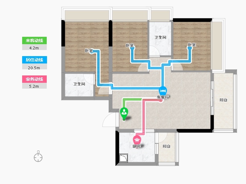 广东省-广州市-加富花园（二期）天悦-89.07-户型库-动静线