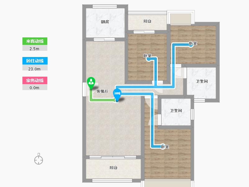 湖南省-怀化市-橡树湾-89.62-户型库-动静线