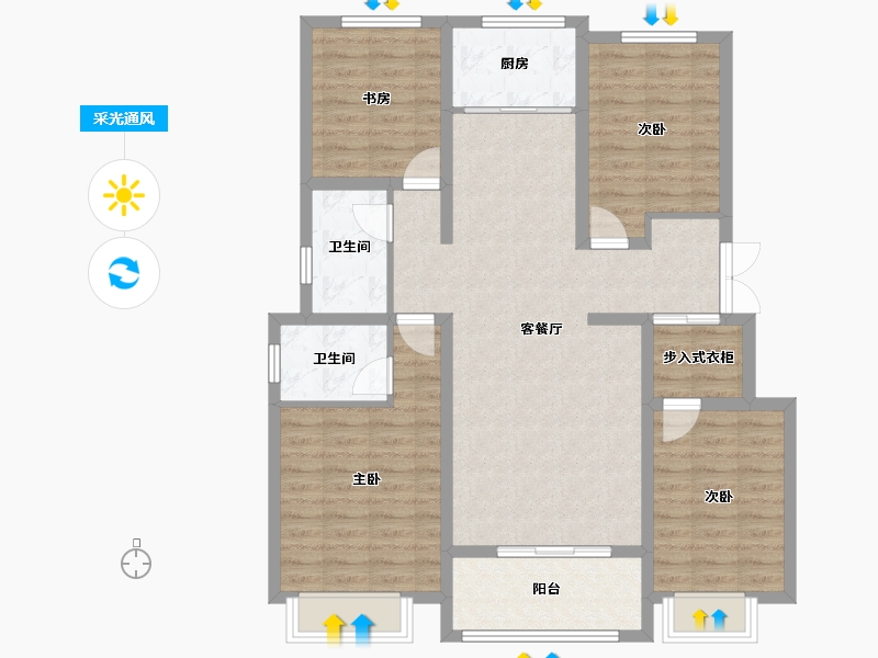 河北省-邢台市-万友熙园-106.57-户型库-采光通风