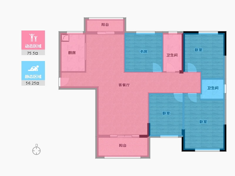 湖北省-孝感市-云梦都市云顶-119.27-户型库-动静分区