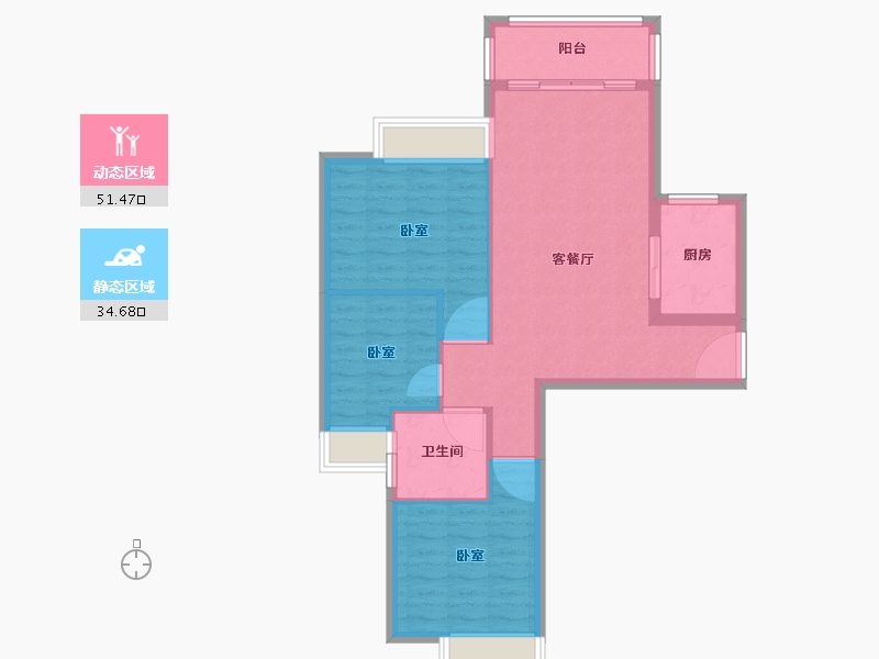 湖南省-怀化市-橡树湾-77.95-户型库-动静分区