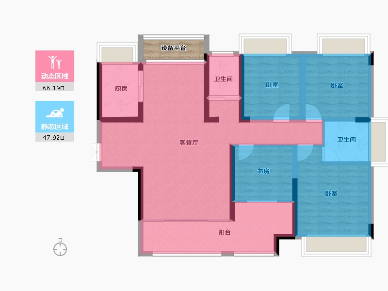 湖南省-常德市-汉寿欢乐城公园世家-105.02-户型库-动静分区