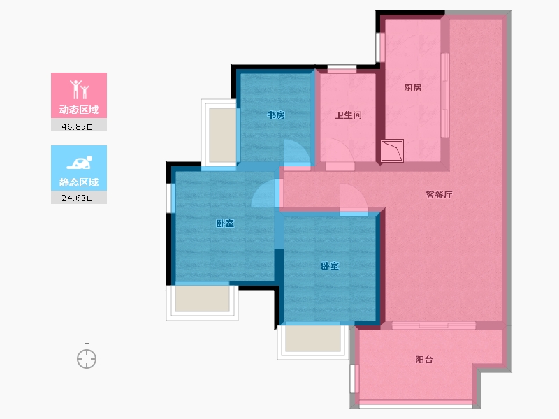 广东省-广州市-融创清城首府-61.70-户型库-动静分区