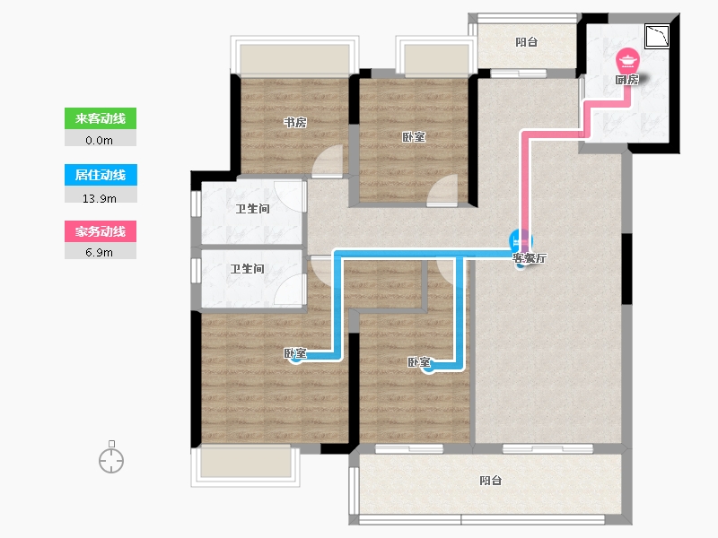 湖北省-荆州市-奥园学府里-110.05-户型库-动静线