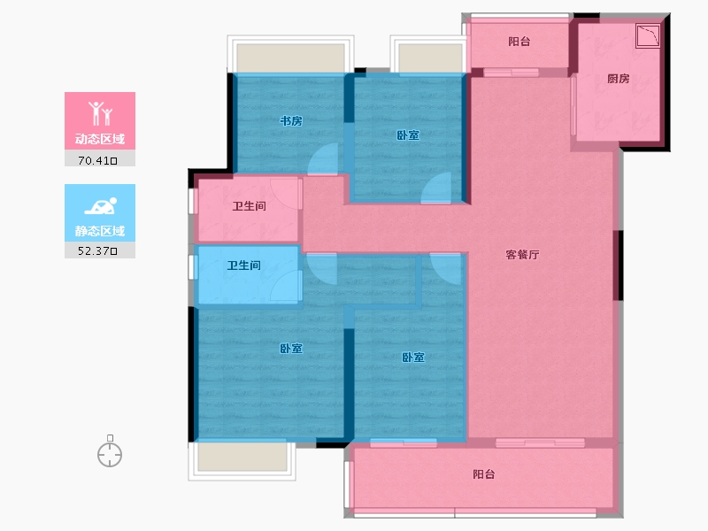 湖北省-荆州市-奥园学府里-110.05-户型库-动静分区