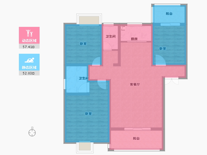 湖北省-孝感市-大悟绣江南-97.00-户型库-动静分区