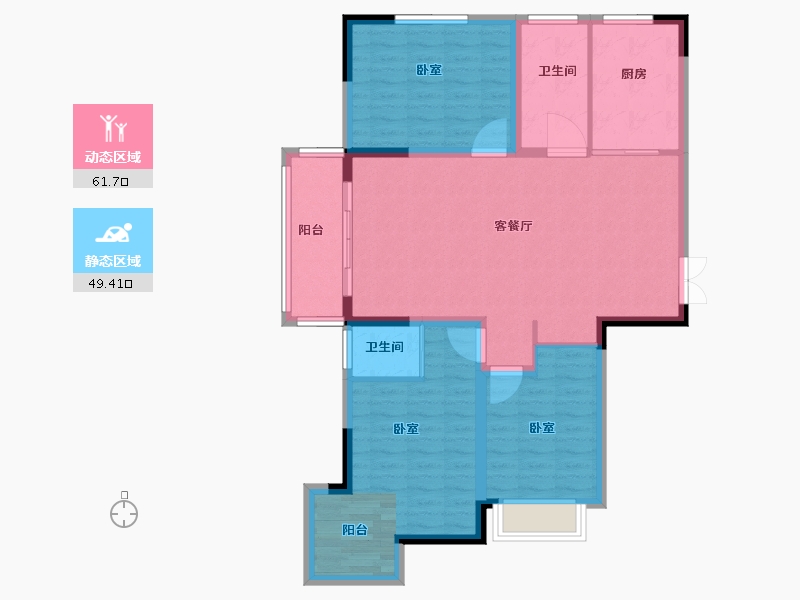 河南省-郑州市-志强理想名城-100.40-户型库-动静分区