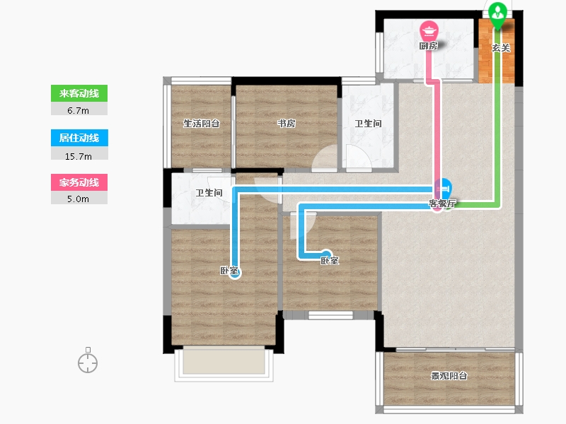 湖南省-邵阳市-江岸景苑二期-90.04-户型库-动静线