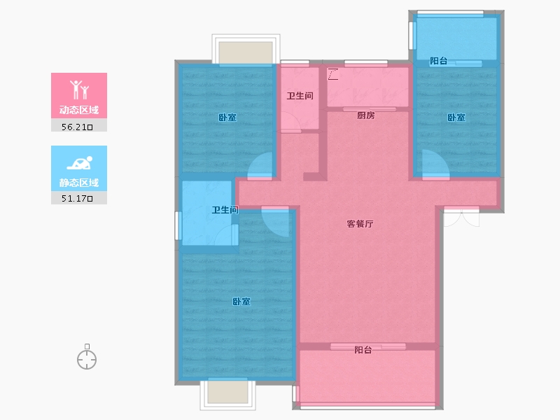 湖北省-孝感市-大悟绣江南-95.00-户型库-动静分区