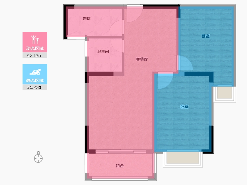 河南省-郑州市-志强理想名城-75.00-户型库-动静分区