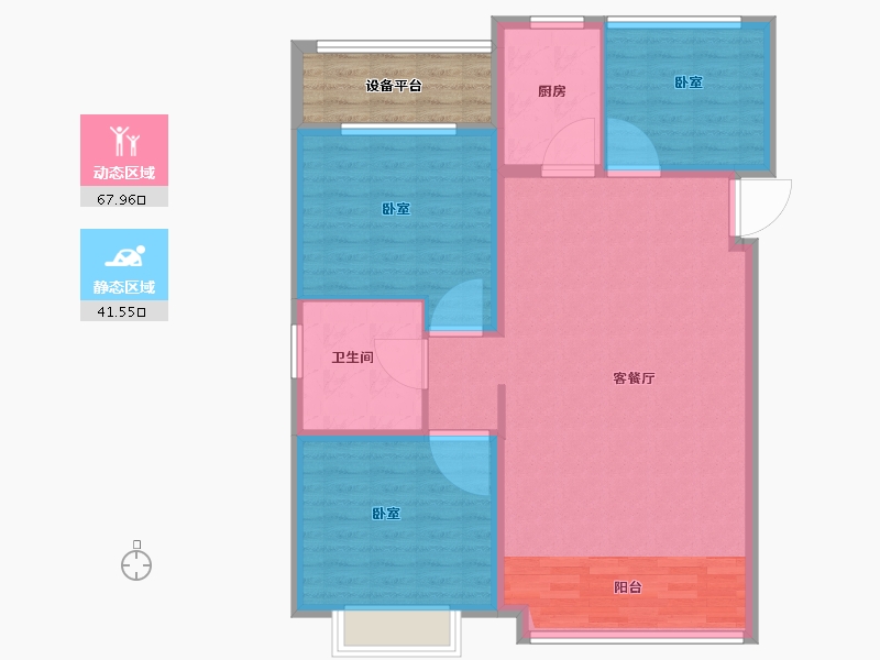 湖北省-武汉市-中德·金科学府-106.00-户型库-动静分区