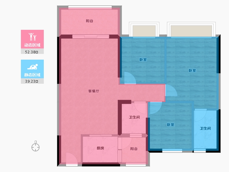 广东省-惠州市-铂金广场-82.22-户型库-动静分区