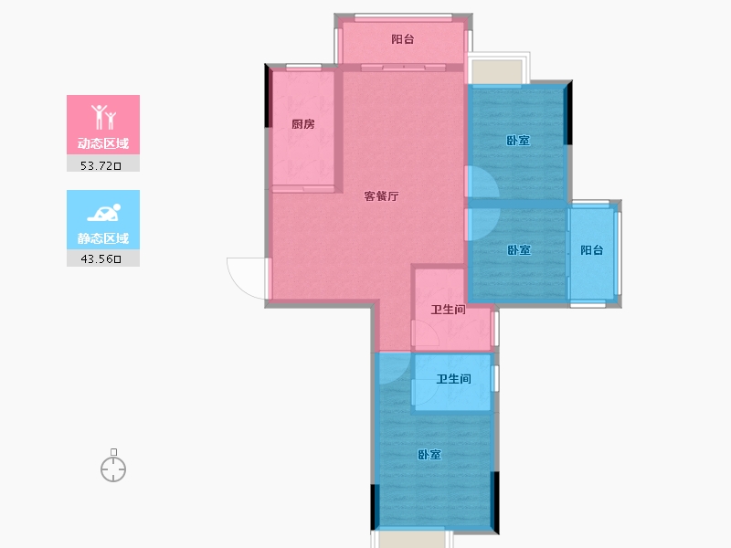 湖南省-怀化市-橡树湾-87.31-户型库-动静分区