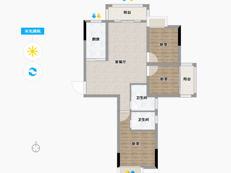 湖南省-怀化市-橡树湾-87.31-户型库-采光通风