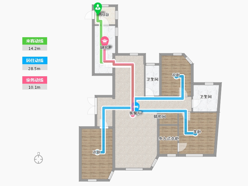 辽宁省-大连市-明秀庄园-147.01-户型库-动静线