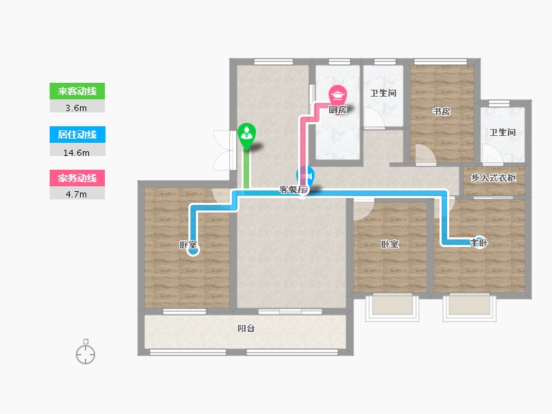 浙江省-宁波市-美的公园天下-111.00-户型库-动静线