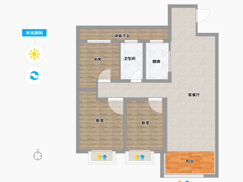 湖北省-武汉市-中德·金科学府-99.00-户型库-采光通风