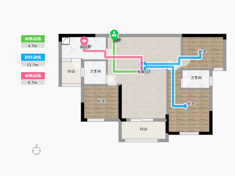 湖北省-孝感市-云梦都市云顶-85.63-户型库-动静线