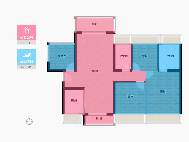 广东省-肇庆市-龙光玖龙山-96.28-户型库-动静分区