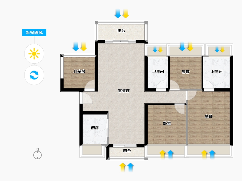 广东省-肇庆市-龙光玖龙山-96.28-户型库-采光通风