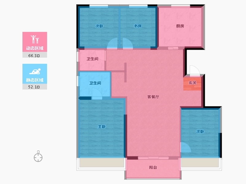 吉林省-长春市-万科繁荣里-106.89-户型库-动静分区