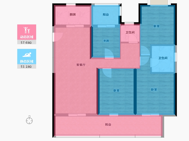 湖南省-株洲市-绿地21城-98.60-户型库-动静分区