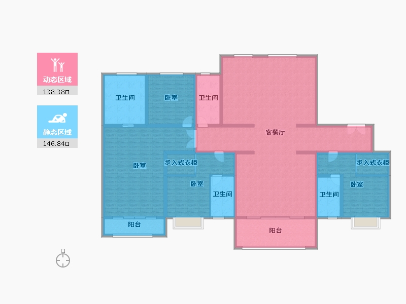 山东省-潍坊市-平阔台-260.65-户型库-动静分区