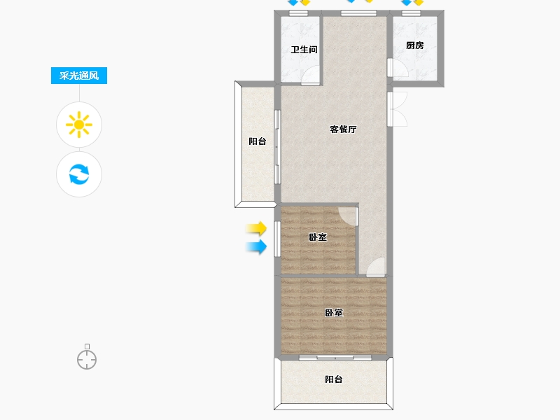 安徽省-黄山市-金童·新城雅苑-85.27-户型库-采光通风