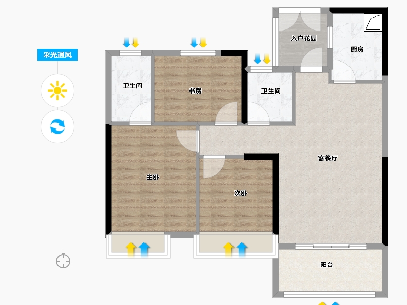 湖南省-湘潭市-玺宇·悦城国际-94.00-户型库-采光通风