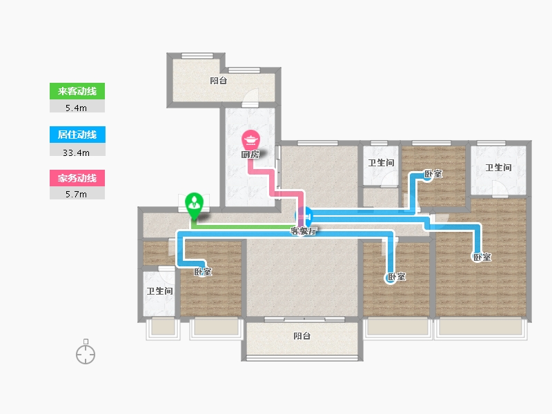 山东省-潍坊市-碧桂园翡翠城-144.00-户型库-动静线