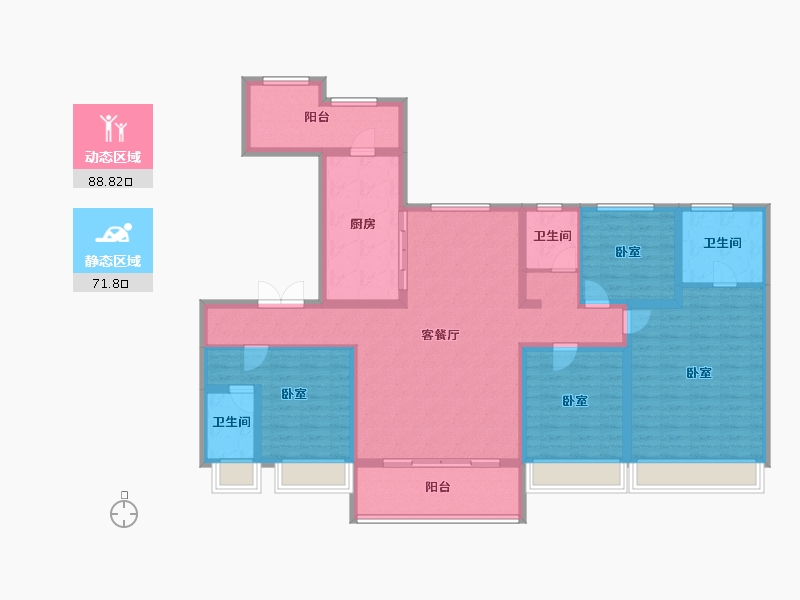 山东省-潍坊市-碧桂园翡翠城-144.00-户型库-动静分区