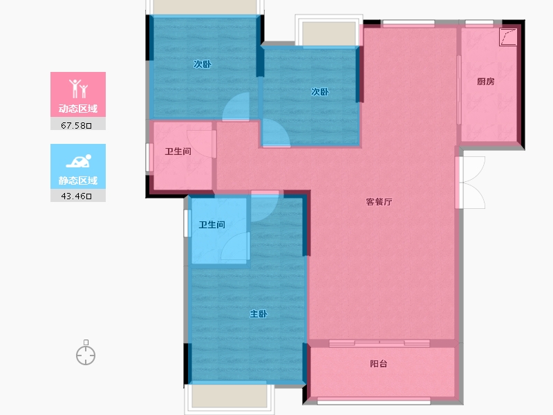 湖南省-湘潭市-玺宇·悦城国际-101.00-户型库-动静分区