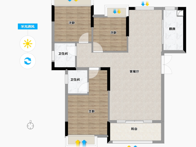 湖南省-湘潭市-玺宇·悦城国际-101.00-户型库-采光通风