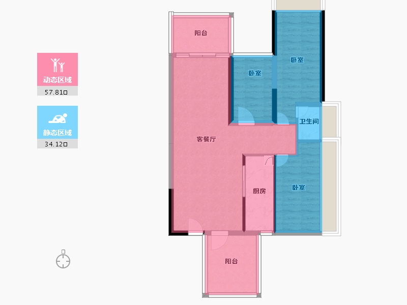 广东省-湛江市-城市尚居花园-81.99-户型库-动静分区