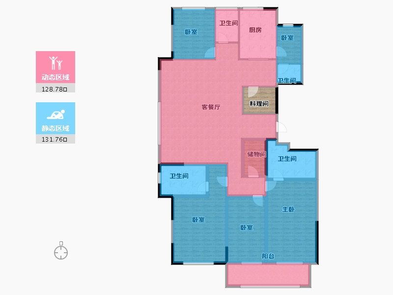 浙江省-宁波市-荣安观江园2期-244.01-户型库-动静分区