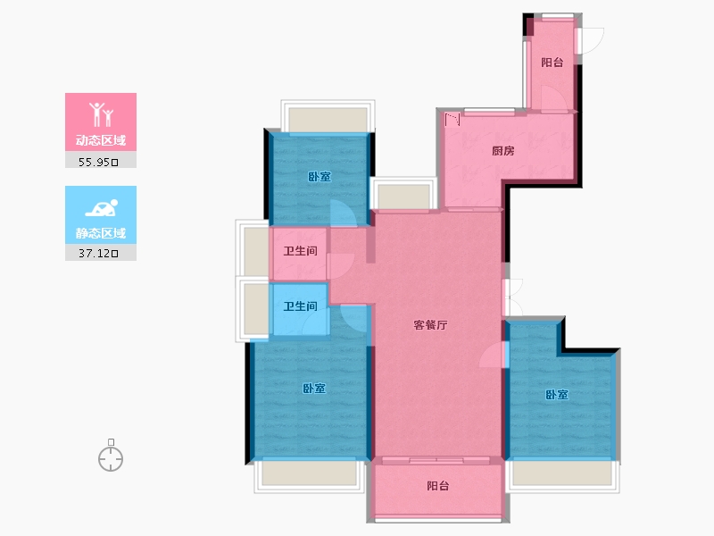 广东省-广州市-怡翠尊堤-83.03-户型库-动静分区