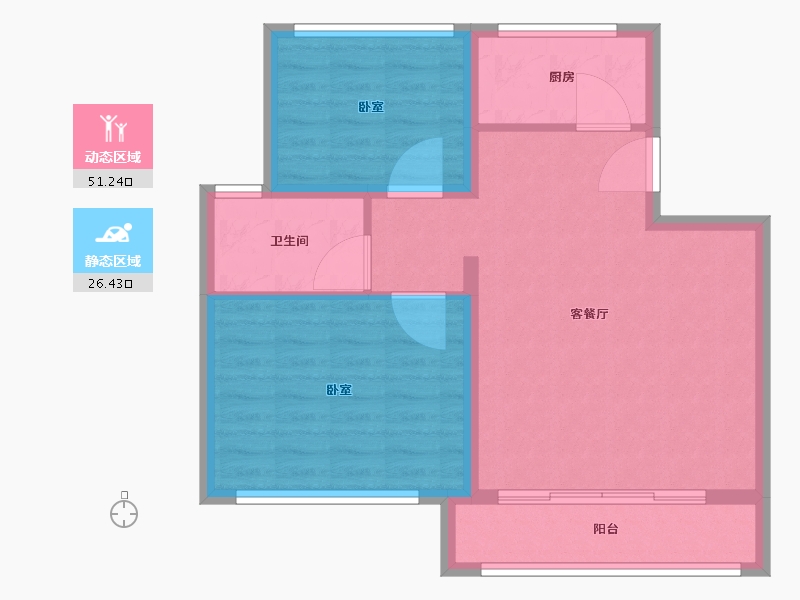 山东省-潍坊市-城建百合园-70.00-户型库-动静分区