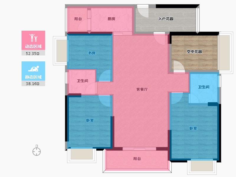 广东省-惠州市-龙湾新城-95.31-户型库-动静分区