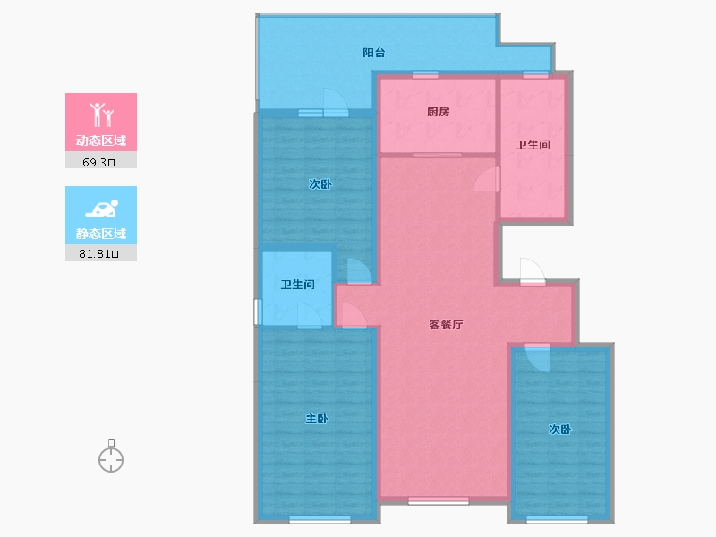 吉林省-长春市-国信南山-137.13-户型库-动静分区