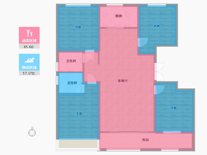 山东省-潍坊市-鲁鸿泰华蘭亭序-110.57-户型库-动静分区