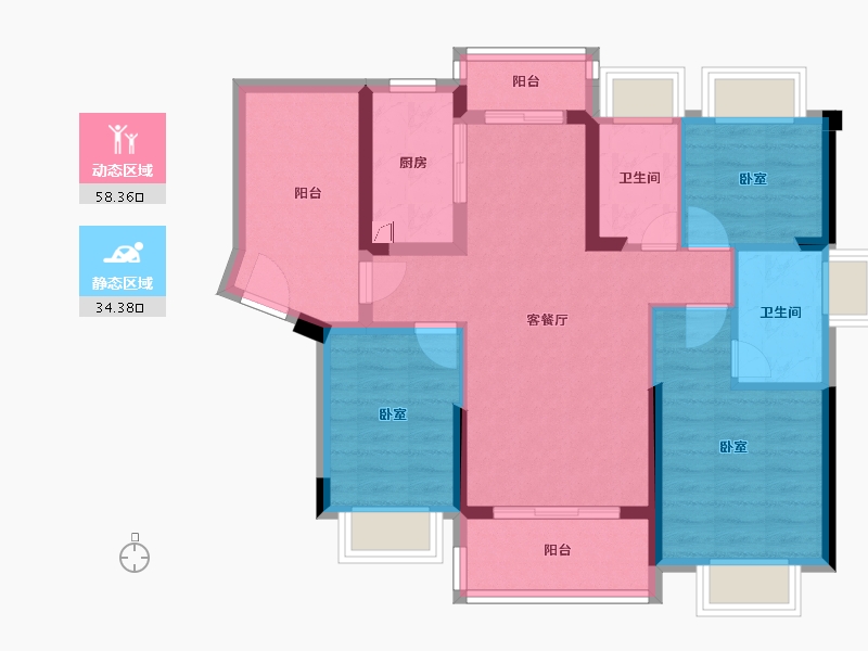 广东省-惠州市-美庐二期-81.86-户型库-动静分区