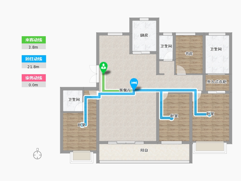 浙江省-宁波市-美的公园天下-128.00-户型库-动静线